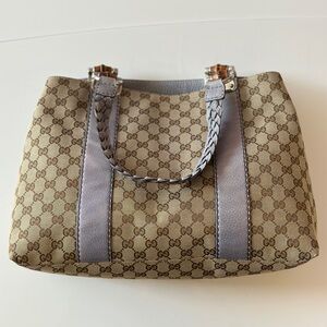 Gucci Beige and Gray Signature Tote
